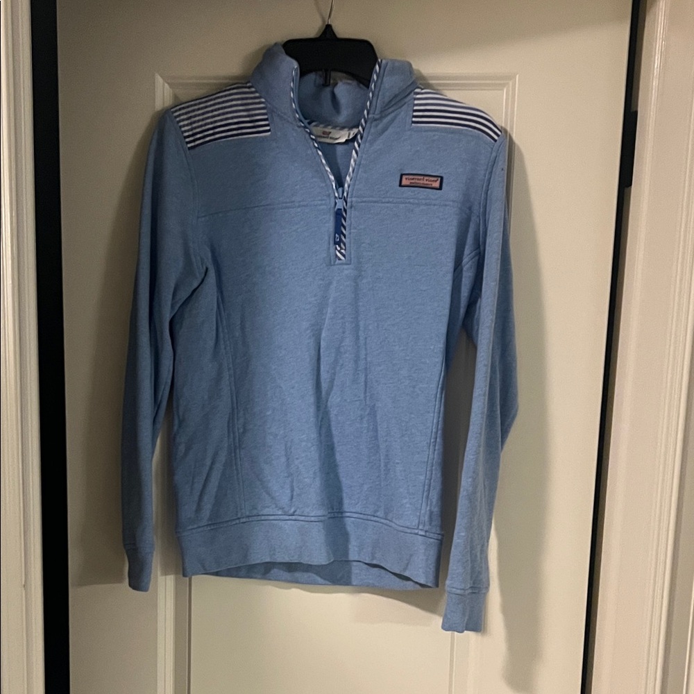 Vineyard Vines Light Blue Pullover with Striped Accents